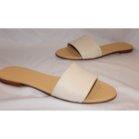 Nisolo ISLA Slide Sandals Flat Leather Women's BONE 10 NWOB $138 - Picture 2 of 5